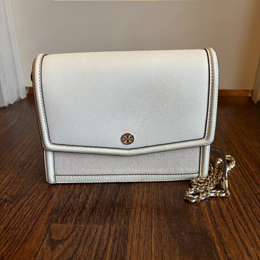 Tory Burch Robinson Crossbody - Cream with Yellow Interior